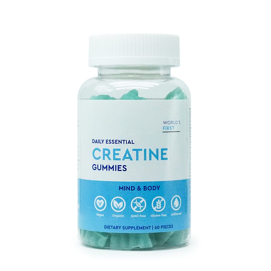 Creatine gummies in a retail jar