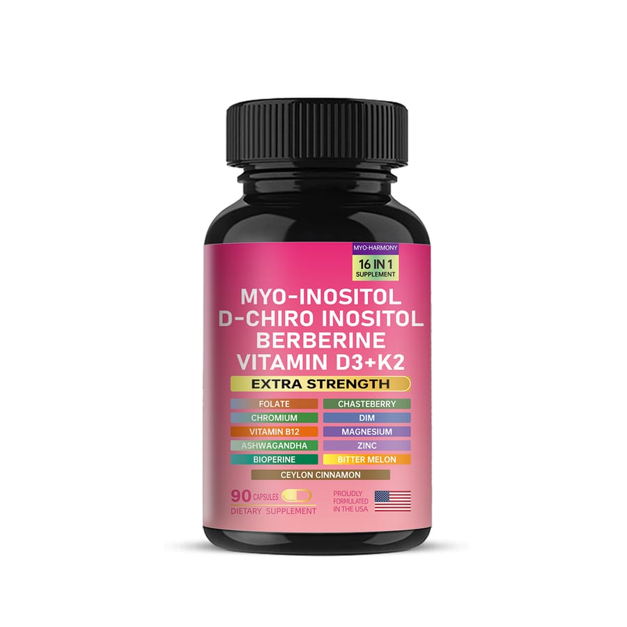 Myo-inositol complex capsules in a 90-count bottle