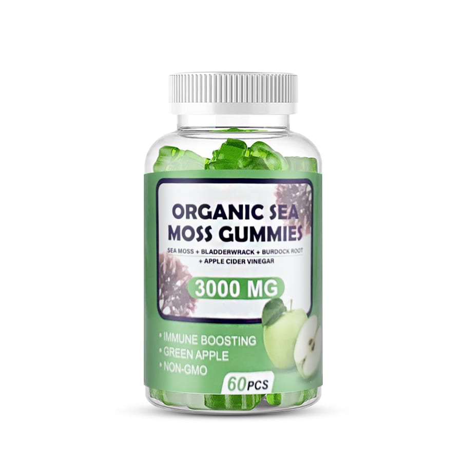 Organic sea moss gummies in a 60-count jar